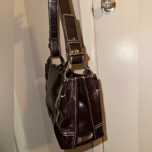Vintage Y2K Nine & Co. Brown Leather Shoulder Bag